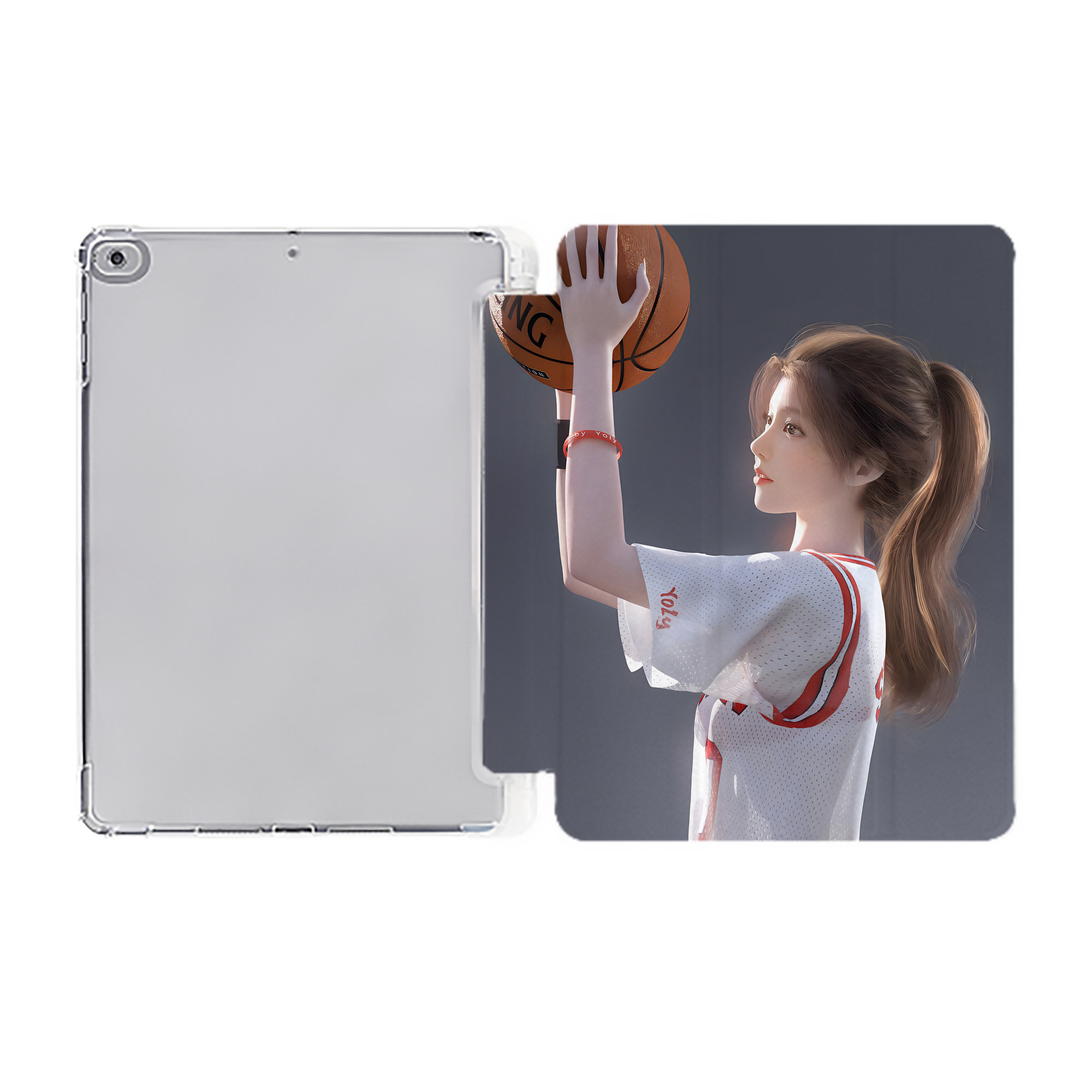 （画像用） SLAM DUNK／スラムダンク IPad ケース ペン収納付き 三つ折りスタンド PUレザー×シリコン 対応機種9.5/10.5/10.9インチ